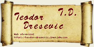 Teodor Drešević vizit kartica